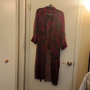 Vince Camuto Long Sheer Button Down Shirt/Cover